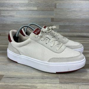 Kizik Prague Mens 8.5 Womens 10 Bone Red Canvas Hands Free Shoes Sneakers